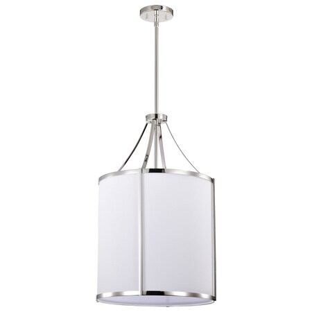 Nuvo Easton 3-Light Pendant - Polished Nickel Finish - White Linen Shade 60/7972